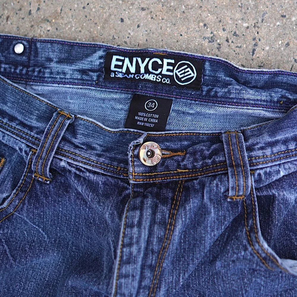 Vintage Y2K Enyce Jeans Size 34 Low Rise Relaxed Fit 100% Cotton Denim Hip Hop